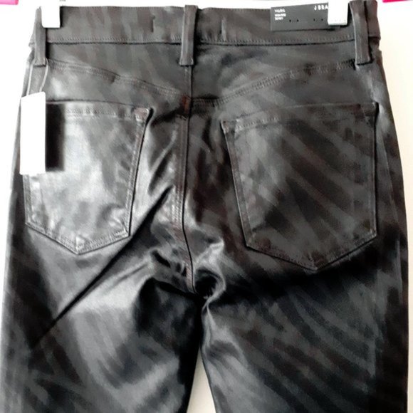 NWT J Brand black coated zebra high rise skinny jeans, 25 - Picture 12 of 12